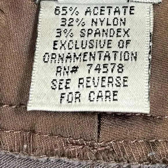 Vintage Cache Womens 6 Y2K Bronze Metallic Satin Brown Bootcut Pants Low Rise - Picture 9 of 14